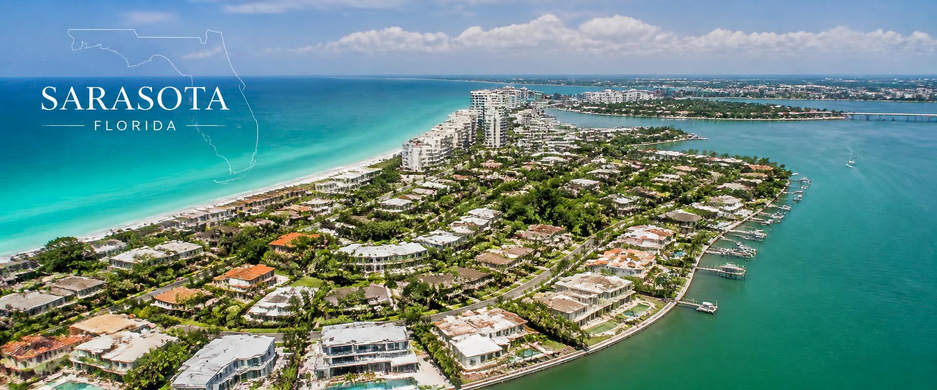 Aerial view of the Sarasota, Florida coastal service area